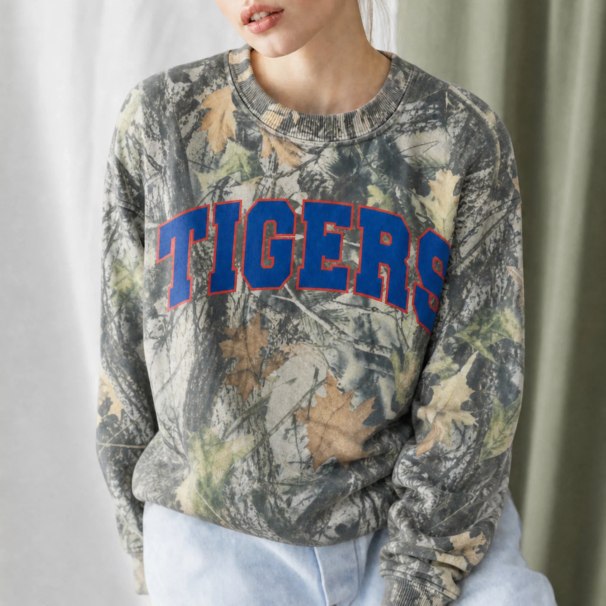 StitchDesignUs Custom Print Team Name Camo Sweatshirt -Best Gift For Sports Lover-Gameday Gifts
