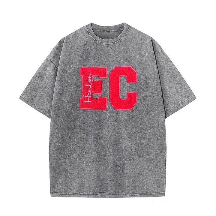 StitchDesignUS Personalized Sports Number Embroidered Washed T-Shirt for Team or Player | Gifts for Sports Mom
