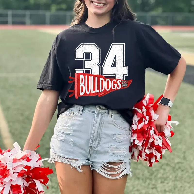 StitchDesignUS Custom Mascot School Spirit Pennant Clothes | Gifts for Sports Mom